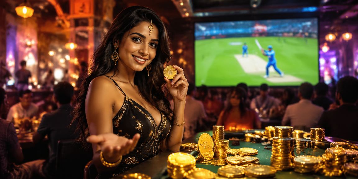 Aviator Game UI with cricket theme at night market in India